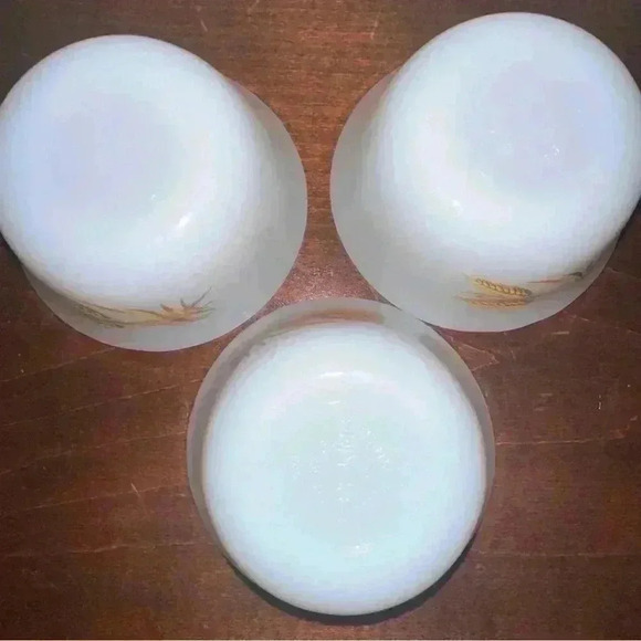 Vintage Fire King Oven Ware Wheat Custard Cups - Set Of 3 - Picture 7 of 10
